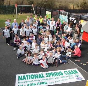 Students from Frenchpark promoting National Spring Clean
