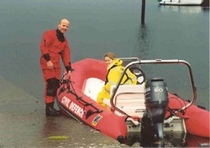 John McCourt and Joanne dunne carrying out boat training on Lough Rea