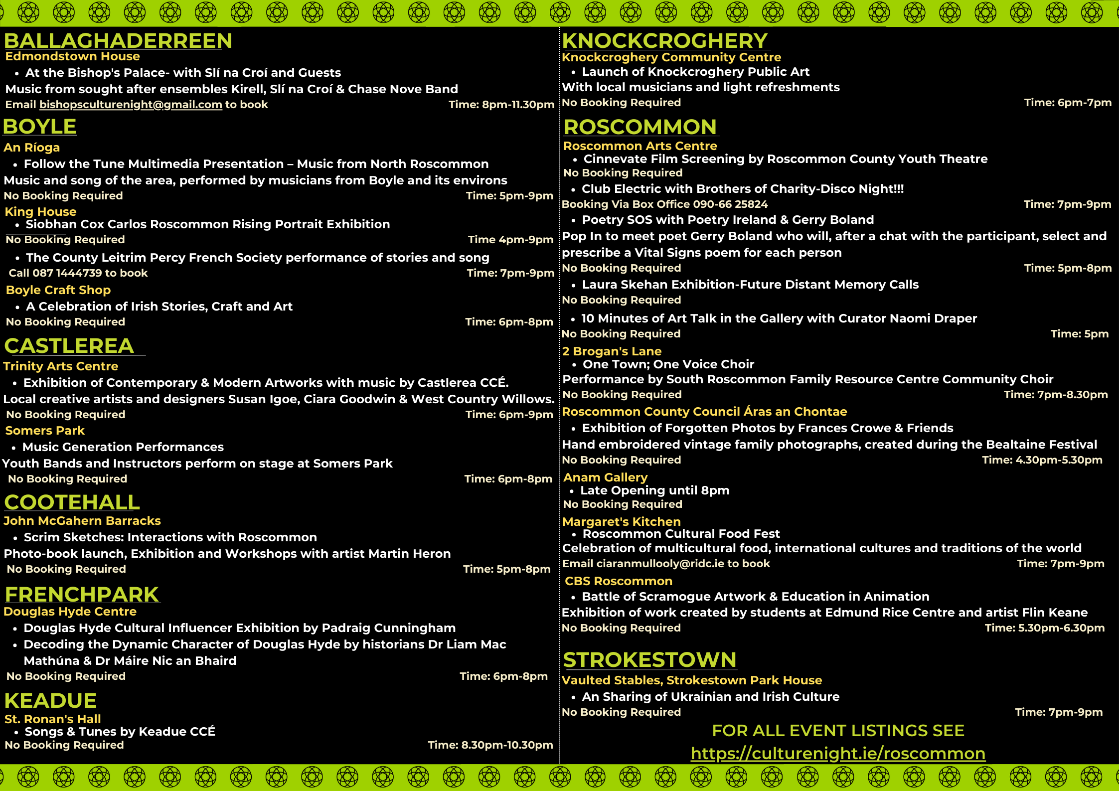 Culture Night Programme 2023 detail