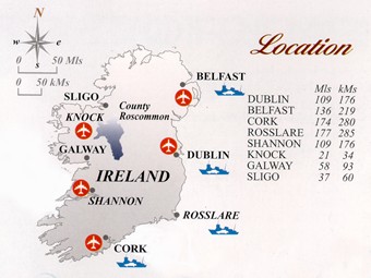 Map Showing Location of the Douglas Hyde Centre Within Ireland - Click For A Larger Version.